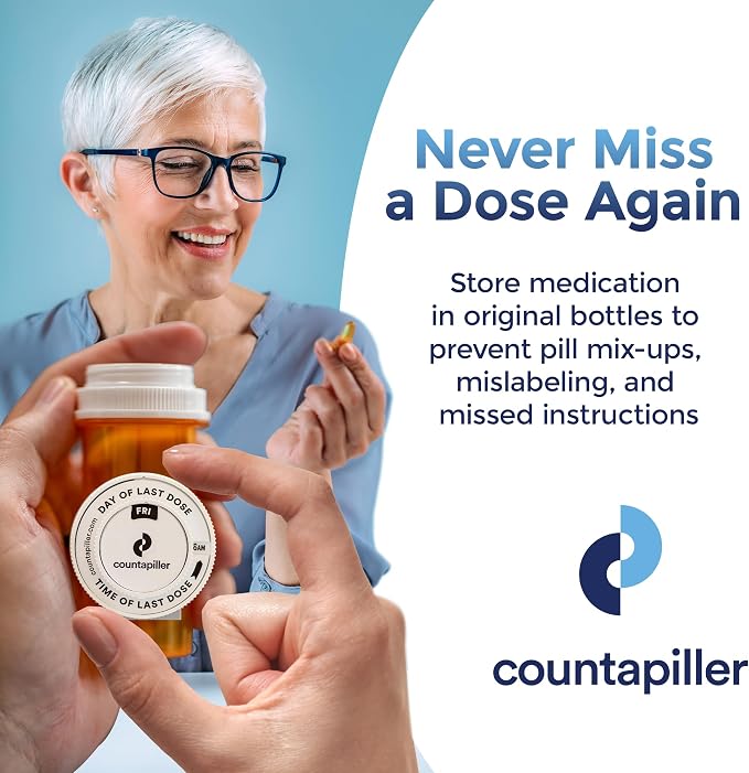 Dosage Time Tracker - Medication Intake Management - Medication Organizer Reminder - AM/PM - Dosage Reminder in Daily and Hourly - Pill Tracker - Made in Texas (White)