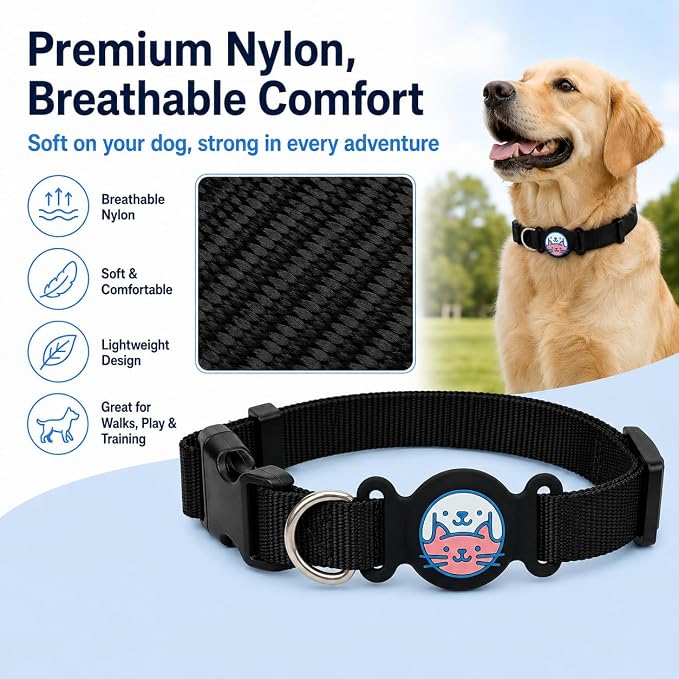 Dog Tracker Holder, Silicone Protective Case for Air Tag, Waterproof Pet GPS Tracker Cover, Soft Collar Attachment for Dogs, Secure Fit, Lightweight Pet Tracking Accessories