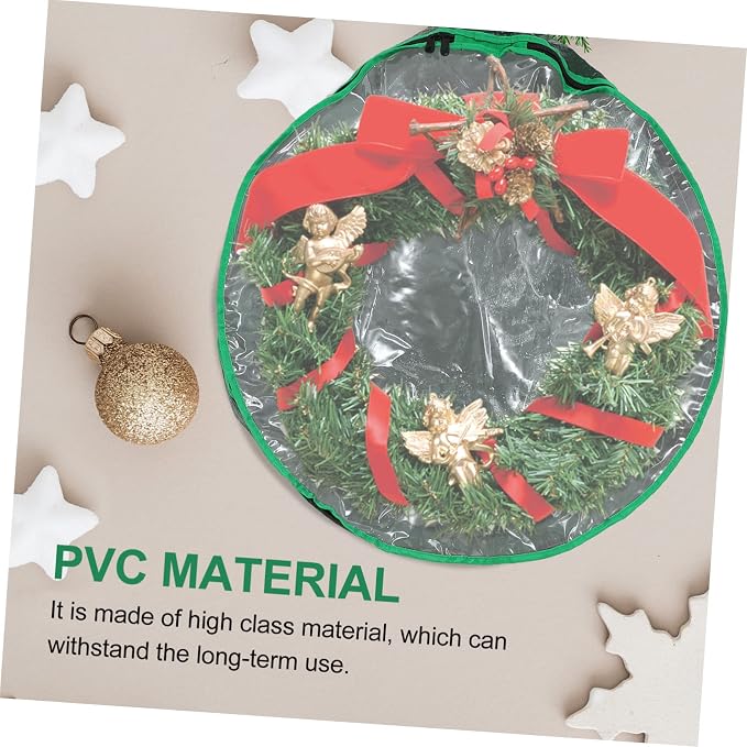 1pc Christmas Wreath Storage Bag Window Holiday Container for Seasonal Garland Organization for Christmas Decorations and Festive Storage Needs