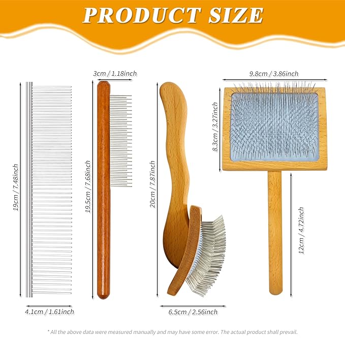 Slicker Brush For Dogs,Large Long Wooden Handle Dog Grooming Brush for Goldendoodles, Poodles & Labradoodles for Dematting, Deshedding & Removing Tangles on Medium to Long Haired Dogs