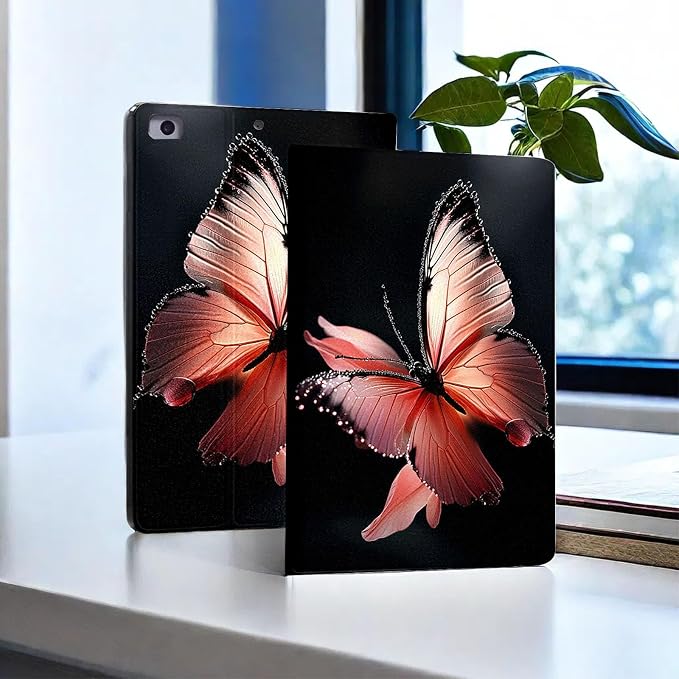 for Microsoft Surface Pro 7 Plus,Surface Pro 7/6/5/4 12.3" Tablet Case,Auto Wake/Sleep,Adjustable Stand Protective Cover - Pink Butterfly
