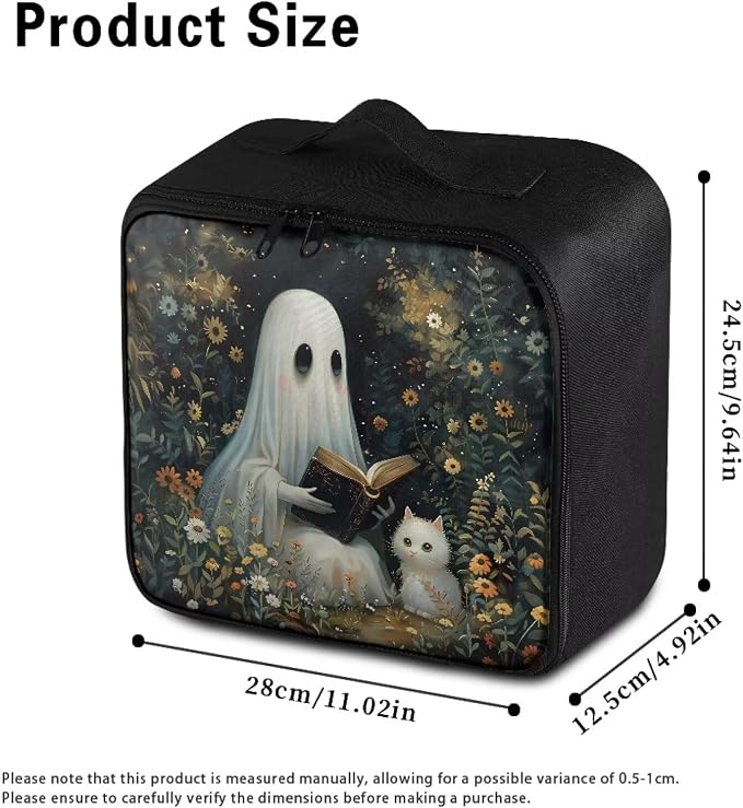 Emergency Kit Bag First Aid Cute Ghost Floral Empty First Aid Bag for Workplace Church and Home Preparedness Built with Abrasion-Resistant Fabric