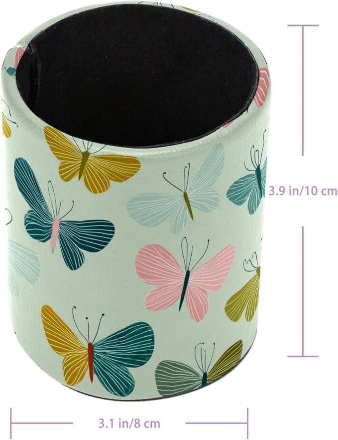 Butterflies Pen Holder, Pencil Cup Marker Brush Holder Desk Storage Case, Desktop Organizer for School Office Home Supplies