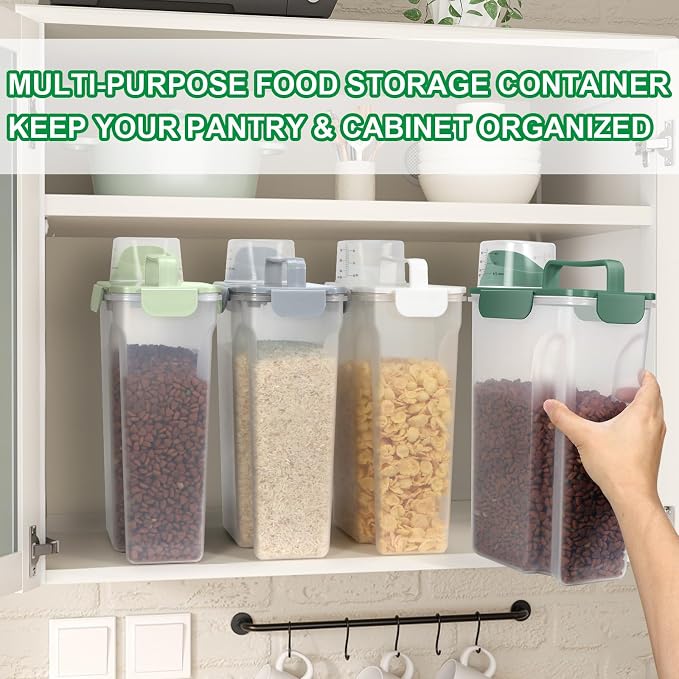 TBMax Travel Dog Food Storage Container 5 lbs with Dog Bowl, Airtight Pet Cat Food Storage Dispenser with Large Spout & Measuring Cup for Kibble Dog Treat Bird Seed Container -Green