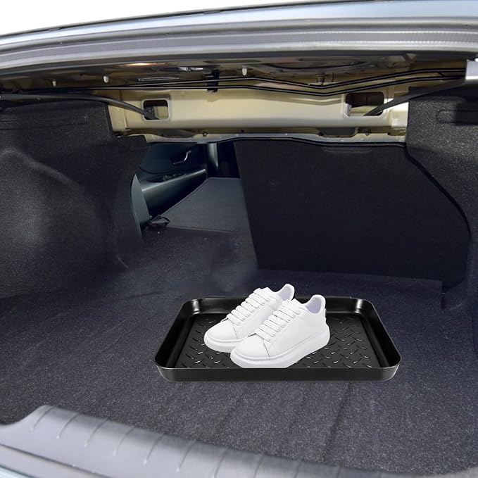 3pcs Black Plastic Boot Tray for Entryway Shoe Storage and Car Trunk | Lightweight, Easy to Clean, Portable Design, Suitable for Indoor Use, Kitchen Storage, Plants and Pet Feeding
