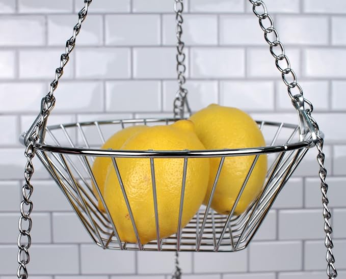 RSVP 30-by-12-Inch 3-Tier Wire Hanging Basket, Chrome