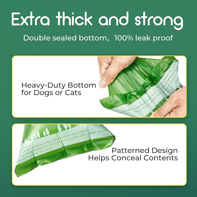 ATIFBOP Biodegradable Dog Poop Bags 720 Counts 48 Rolls, Leak Proof and Extra Thick Doggy Poop Bags (Unscented)
