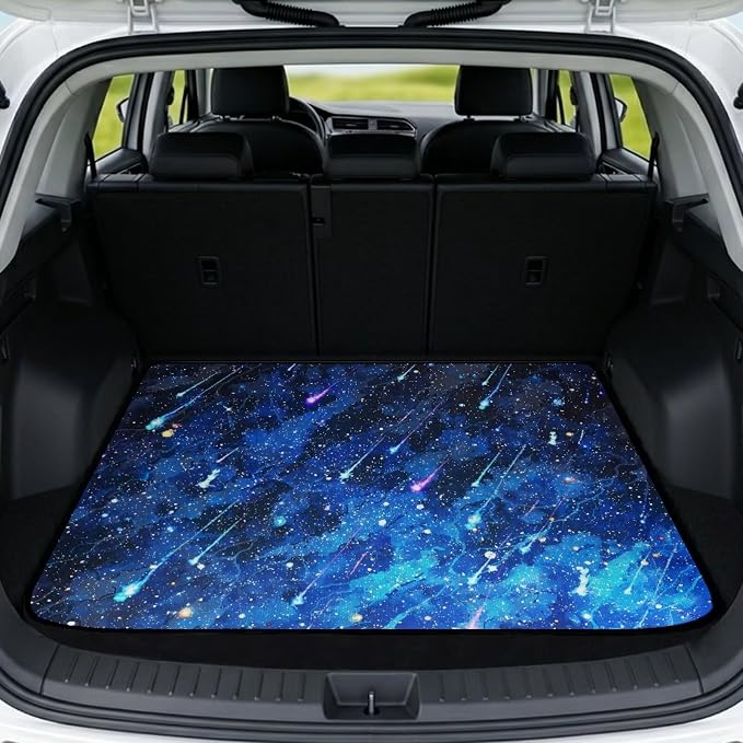 Howilath Blue Meteor Galaxy Trunk Liner Car Trunk Mat Non-Slip Cargo Mat, Universal Fit Rear Trunk Protection Vehicle Interior Accessories for Cars
