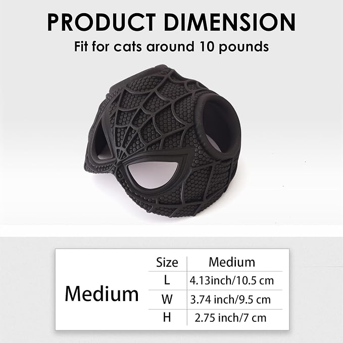 Yipintang Cat Bat Mask Halloween Costumes Accessories for Cats, Cat Bat Cosplay Apparel (Medium, Black Spider)