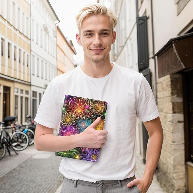 for Samsung Galaxy Tab A7 10.4 Inch 2020/2022 (SM-T500/T505/T507/T509) Tablet Protective Cover with Adjustable Stand and Magnetic Auto Wake/Sleep,Fireworks