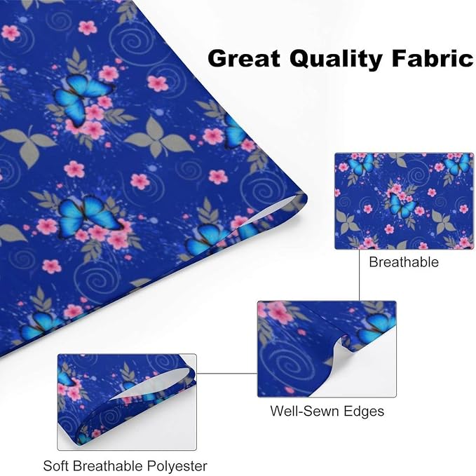 Lightweight Comfy Triangle Pet Scarf with Adjustable Design for Dog Accessories, Outdoor Activities, Casual Daily Use (Blue Butterfly Art)