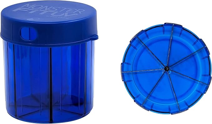 XL Supplement Pill Dispenser Bottle, 7 Compartment, Labels, Easy Open, Anti-Mixing, UV Protected Organizer, Extra Large Monthly Vitamin, Monster Fit Medication Holder (Cobalt Blue, Large)