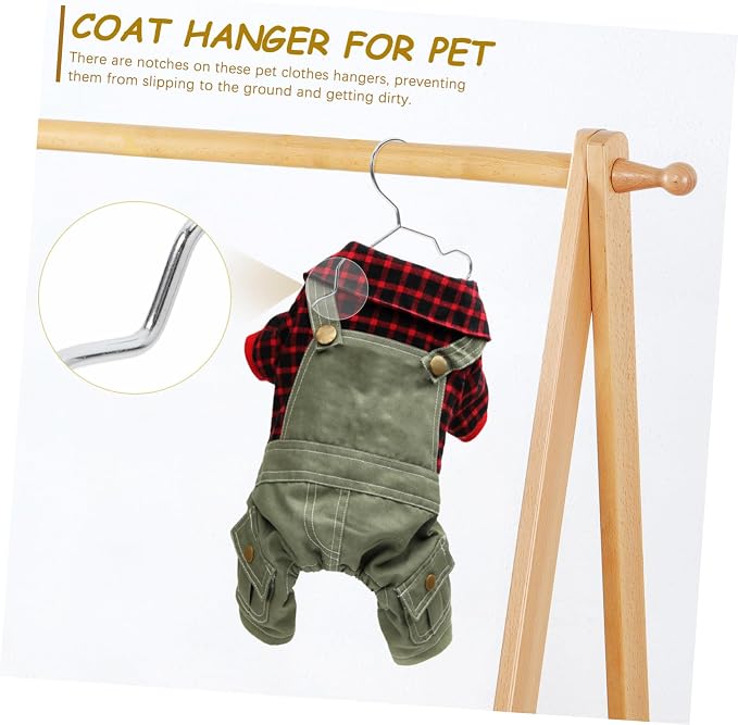 HEALLILY 10Pcs Small Pet Hangers Steel Clothing Organizer for Dogs and Cats Space-saving Drying Rack for Pet Apparel Storage Versatile Closet Hanger with Stylish Silver Finish