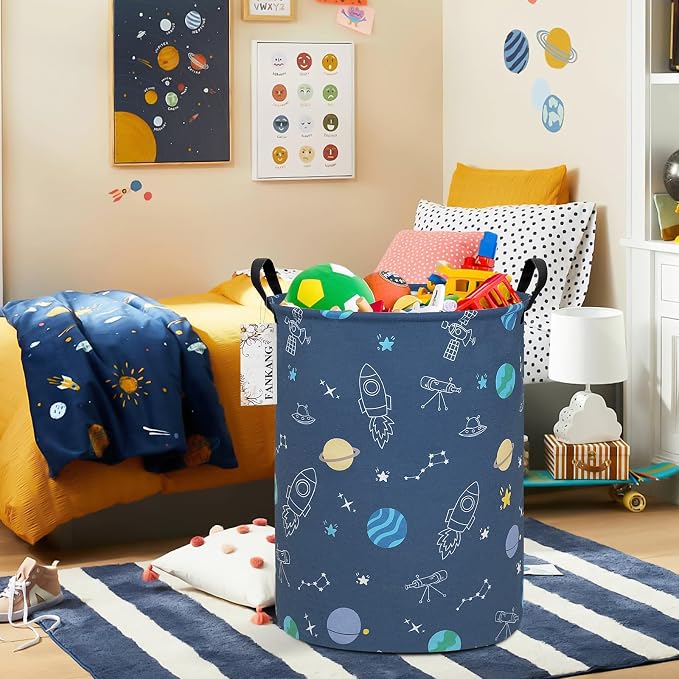 Storage Bin Foldable Nursery Organizer Basket Space | Foldable with Waterproof PE Coating Organizer Bin for Kids Boys and Girls,Office,Bedroom,Clothes