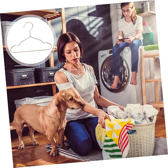 3pcs Dog Clothing Hangers Sturdy Iron Pet Apparel Organizers for Neat and Space-Saving Storage for Dog Clothing and Accessories Finish Thickness