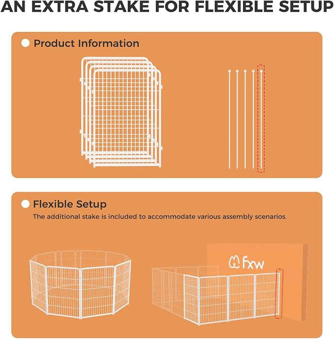 FXW Homeplus Indoor Dog Playpen, 40" H, 4 Panels, for Medium & Large Dogs | Stress-free play, Heavy-duty, Semi-open design, Easy setup, Threshold-free gate, Expandable, Patented