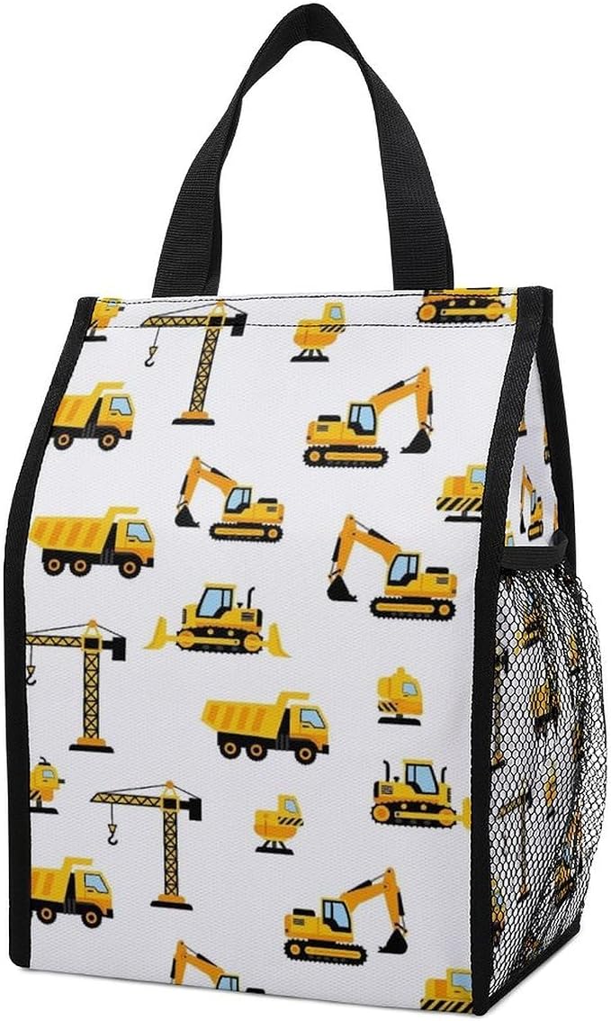 Portable Thermal Lunch Totes Reusable Leakproof Lunchbox Compatible with Construction Equipment Forklifts Cranes Excavators Tractors Bulldozers Truck Insulated Cooler Bags Food Meal Handbag