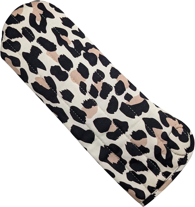 Case/Cover [Heat Resistant] for Curling Irons, Flat Irons or Straighteners, and Styling Irons, Silicone Coated Lining and Quilted Cotton Pouch for Travel, Gym, or Home [Cheetah]