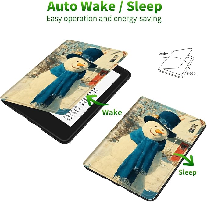 for Samsung Galaxy Tab A 10.1" 2019 SM-T510/T515/T517 Case | Slim Leather Smart Cover with Multi-Angle Anti-Slip Stand [Auto Wake/Sleep] Shell for Women Men, Blue Towel Snowman