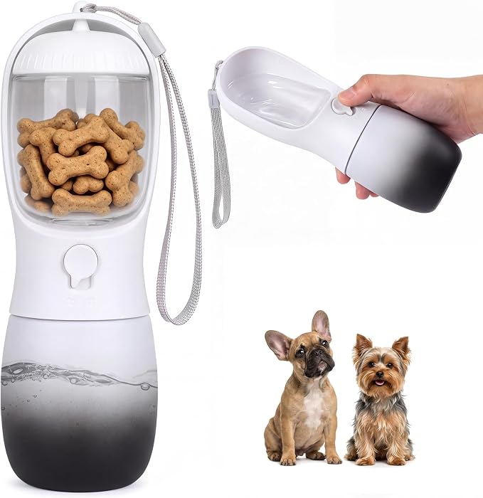 Dog Water Bottle Puppy Essentials, Portable Filtered Dispenser with Travel Dog Food Storage Container, Pet Supplies Gifts Stocking Stuffer Treat Pouches for Pet Training Outdoor Walking Hiking Camping