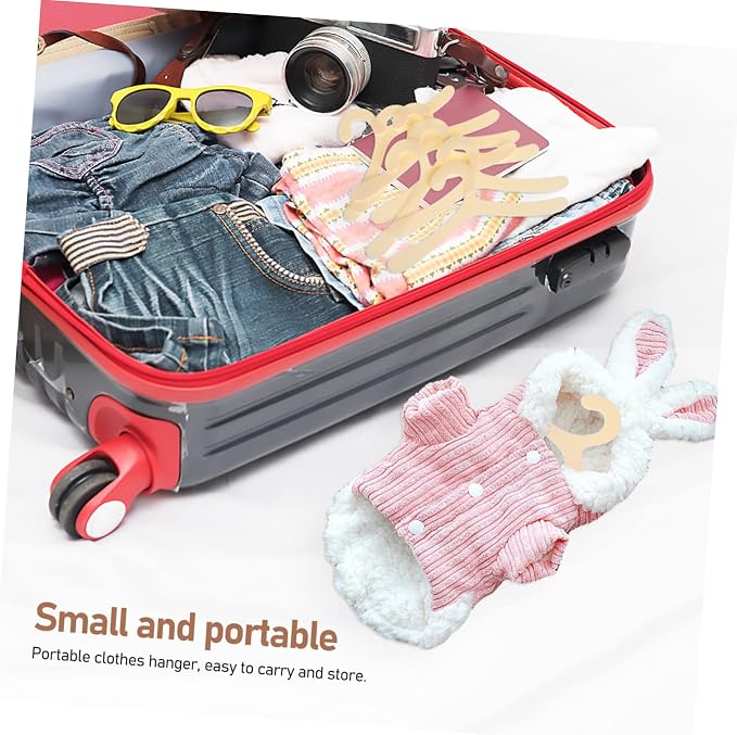 PRETYZOOM 40 Pcs Pet Clothes Hangers Plastic Dog Cat Coat Drying Racks Beige Lightweight Reusable Organizer for Small Puppy Kitten Apparel Storage