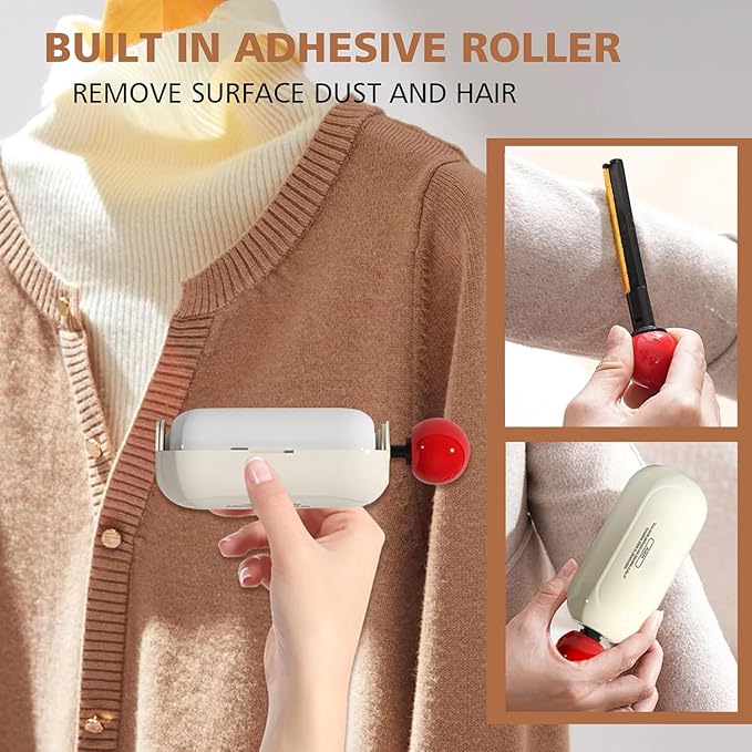 NAISI Enjoy Portable Lint Roller, 2 In 1 Washable Lint Remover, Ball for Clothes, Furniture, Pet Hair, Reusable Mini Lint Roller (Black)