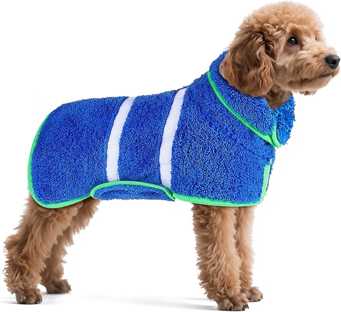 Dog Bathrobe Super Absorbent Dog Towels Large Quick Drying Robes for After Bath Soft Adjustable Warm Keeping Dogs Towel(S-XXL)