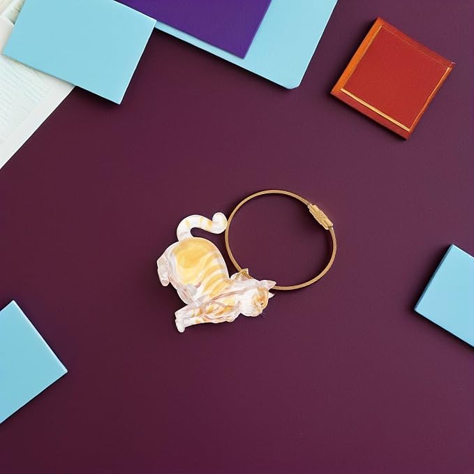 Hemobllo Cat Hair Storage Capsule Keychain for Pet Ashes | Abs Portable Organizer, Creative Cat Design, Easy View, Office and Travel Use