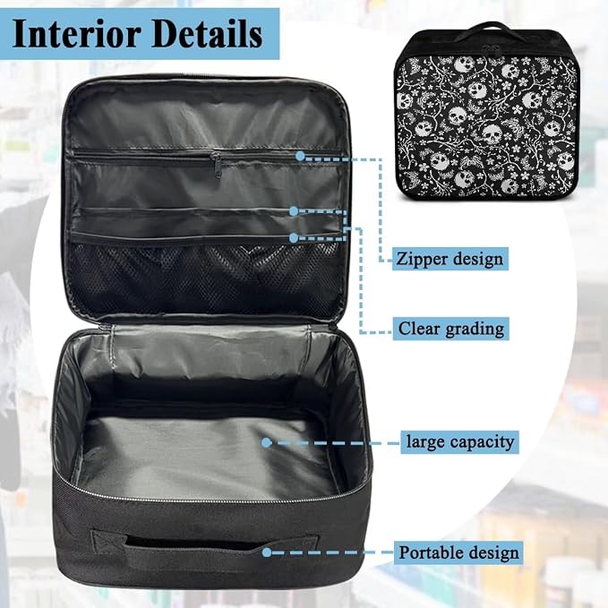 Rnyleeg First Aid Kit for Home Skull Print Empty First Aid Bag Portable Medical Kits for Outdoor, Boat, Camping, Hiking