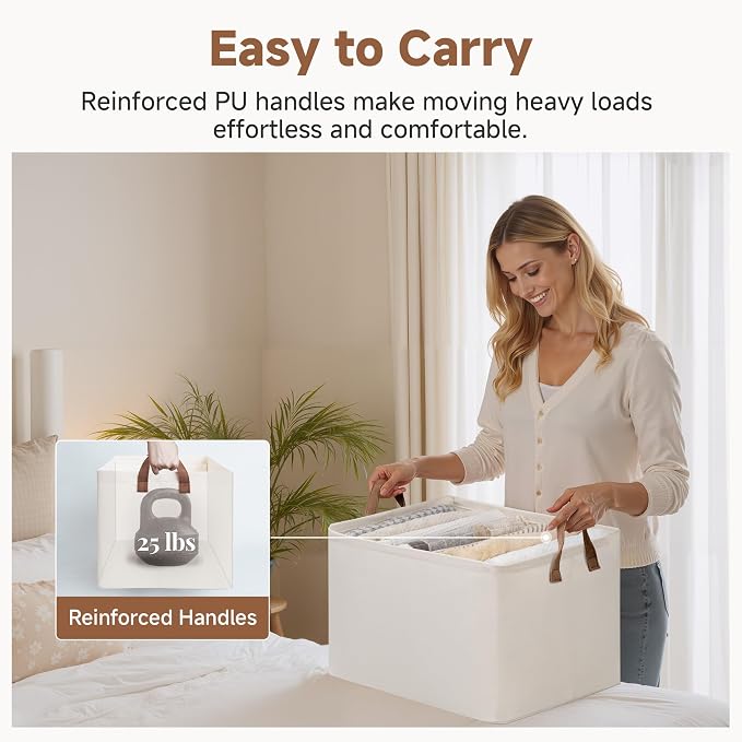 StorageWorks Closet Storage Baskets, Natural Color, Beige, Extra Large, 2-Pack