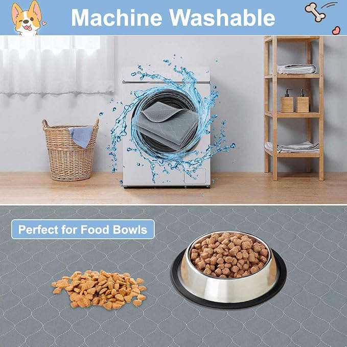 Washable Pee Pads for Dogs, 2 Packs Super Absorbent Leakproof & Non-Slip Dog Pee Pad Extra Large, Reusable Puppy Training Pads Waterproof, Pet Mat Rug for Whelping,Floor,Crate,Cats, 34"x36"