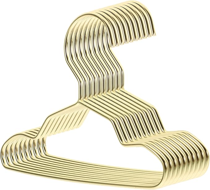 ORFOFE 10pcs Gold Pet Hangers Mini Dog Hangers for Clothes Metal Pet Small Cat Portable Dog Supplies