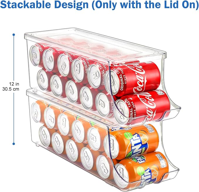 Puricon 2 Pack Soda Can Organizer Dispenser for Refrigerator Fridge