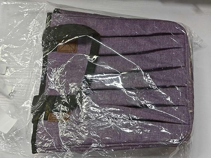Crochet Bag Organizer for Crocheting, Knitting Yarn Bag Tote On The Go | Crochet Storage Bag for Knitters Supply, Crochet Gifts for Women, Birthday Gifts, Only Bag No Accessories (Purple)