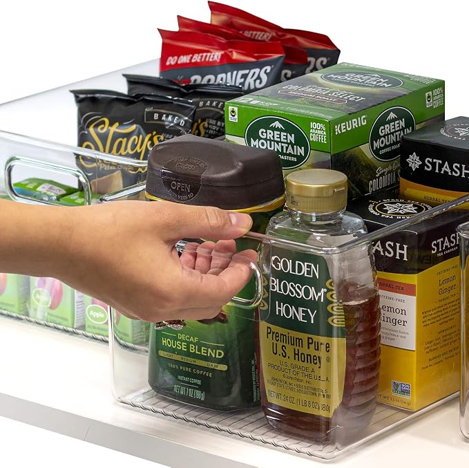 Sorbus Fridge Organizers and Storage, Clear Plastic Bins (Large, 2 Pack)