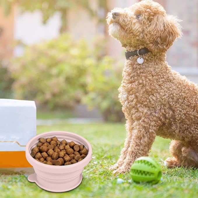 Dog Water Bowl - Portable Pet Dish, Food Storage, Travel Feeding Accessory | Pet Travel Bowl - On The Go Feeding for Dogs | Lightweight Fabric, Water Container, Food Storage Pouch for Trips