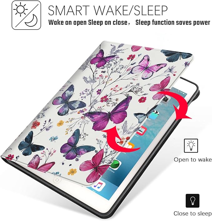 Tablet Case for iPad mini 5/4 Case 7.9 Inch 20219/2017,Shockproof Protective Cover with Stand,Auto Wake/Sleep,Butterfly Flower