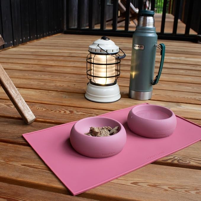Houndstone Silicone Dog Bowl, BPA Free, 1 Cup Capacity, Non-Slip Base, Dishwasher Safe (Plum)
