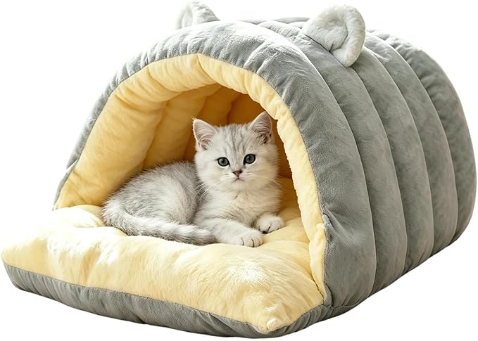 Dog Cave Bed - Soft Warm Washable Pet House Dome, Zipper Sleeping Nest | Ccozy Plush Puppy Bed, Comfortable Indoor Pet Shelter | Resting Space For Small Dogs And Cats In Daily Use