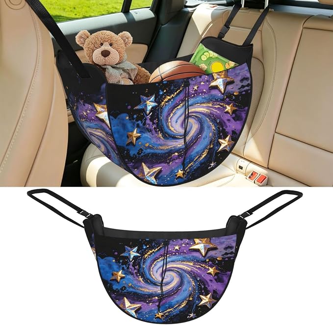 Ink Splatter Star Car Seat Organizer-Backseat Storage Bag for Travel | Waterproof Durable. Holds Snacks Gear Essentials. Fits Most Cars.