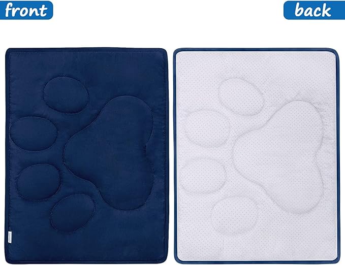 Dog Crate Pad 28" x 42, Washable Crate Mat with Anti-Slip Bottom | Breathable Crate Bed Kennel Pad for Sleeping ,Dark Colored to Hide Stains Washable Dog Bed Crate Mat, Navy