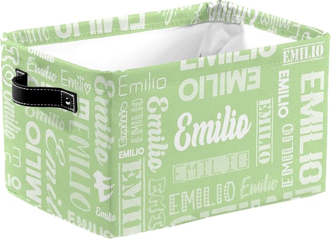 Personalized Toy Box Storage Bins for Boys Girls with Name, Kids Custom Storage Basket Cubes Organizer with Handles, Shelf Closet Storage Baskets Bin Customized Gift, 1 Pack