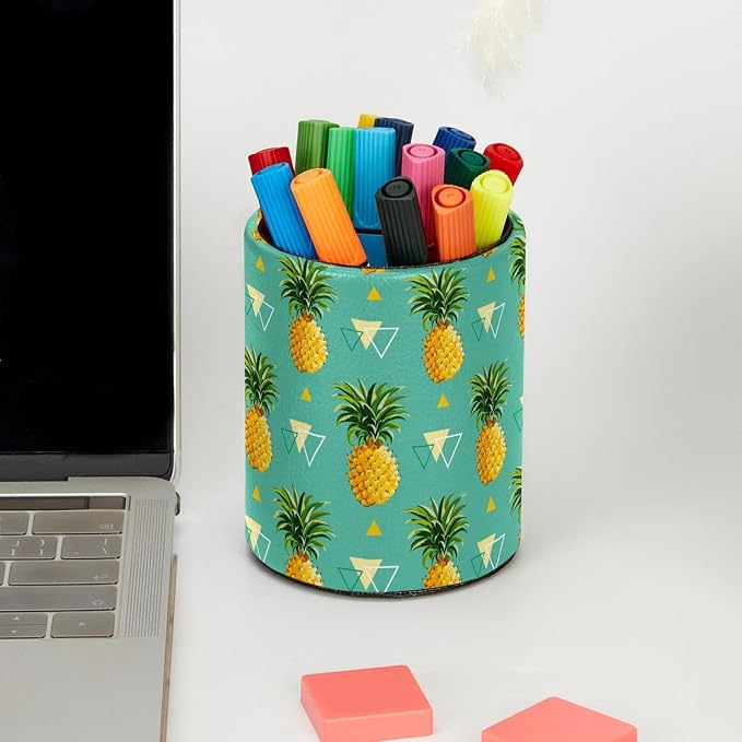 Pen Holder For Your Desk, Pencil Holder Organizes All Pens, Pineapple and Triangle Pen Cup For Your Office Decor