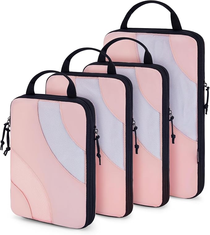 BAGSMART Compression Packing Cubes for Travel | Lightweight suitcase organizers bag set, space-saving double zipper expansion for carry-on luggage & travel organization