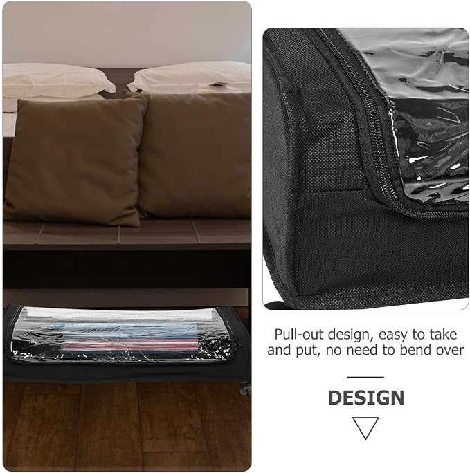 BESTOYARD Bed Storage Organizer with Wheels and Removable Fabric Cover, Metal Frame Clothes Storage Drawer for Bedroom, Pet, Shoes, and Books