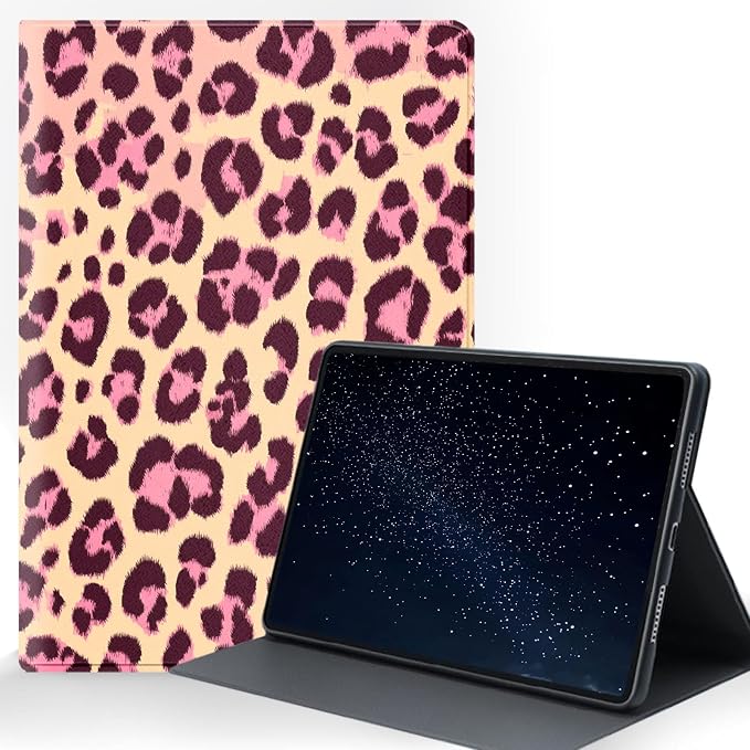 for Samsung Galaxy Tab A7 10.4 Inch 2020/2022 (SM-T500/T505/T507/T509) Tablet Protective Cover with Adjustable Stand and Magnetic Auto Wake/Sleep,Leopard Print