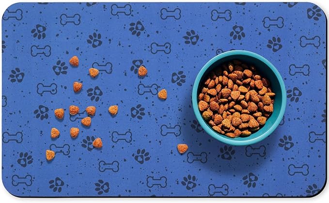 Dog Food Mats,Cat Absorbent Water Bowl Feeding Mats Pet Placemats for Food and Water Spot 24 * 32 inch