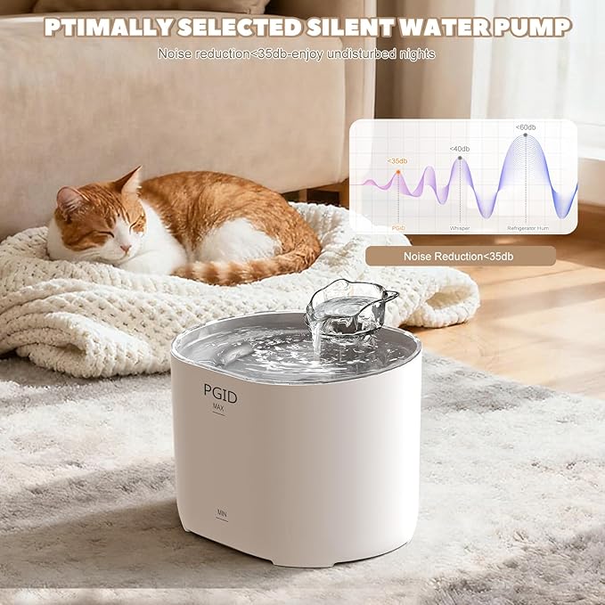 Cat Fountains for Drinking,74Oz/2.2L Pet Cat Water Fountain, Corded Automatic Water Dispenser for Cats Dog,Pet Dog Water Bowl Dispenser with Quiet Pump for Indoor