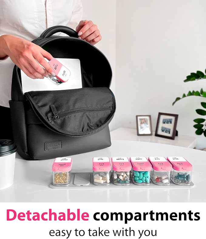 Extra Large Pill Organizer – Weekly Pill Box 7 Day AM PM for Big Vitamins & Supplements, Large Capacity Medication Dispenser with 7 Detachable Compartments, XL Pill Organizer 2 Times a Day