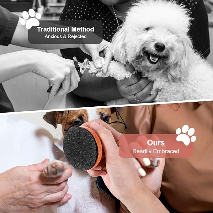 CIATBYYJ Dog Nail File with 6Pcs Replaceable Filing Disc, Dog Scratch Board for Safe and Easy Nail Care, Dogs Nails Scratch Board Ensures Smooth and Healthy Nails for Dogs and Cats
